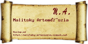 Malitsky Artemíszia névjegykártya